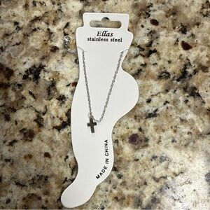 Ella Silver Cross Ankle Bracelet - Stainless Steel